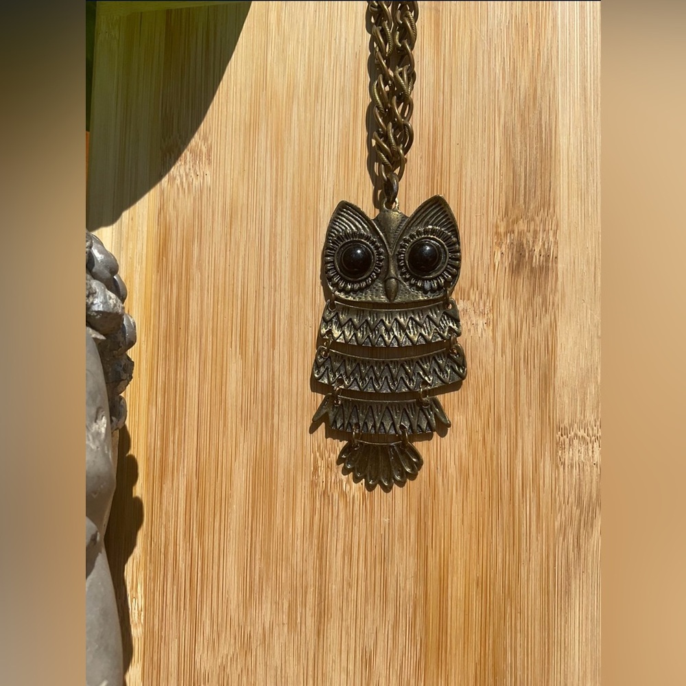 Brass Owl Pendant and chain by Urban Outfitters
